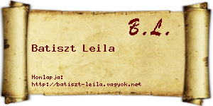 Batiszt Leila névjegykártya